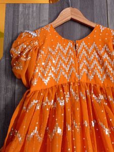 wedding Sequin Orange gown 5 to7 age with matching