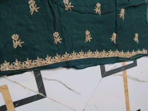 Beautiful Emerald Green Embroidered unstitched sui