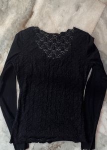 vintage Elegant Black Lace Top