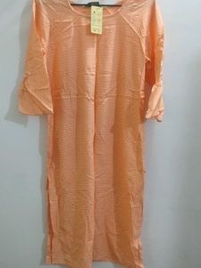 Peach Printed Kurta