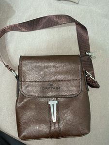 Unisex Captain Brown leather Crossbody Sling Bag
