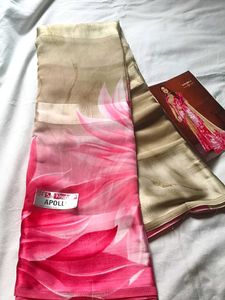 Beautiful Floral Print Saree very smooth fabric