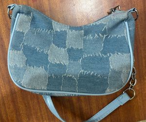 Denim Patchwork Shoulder Bag