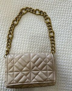 Classy Beige Quilted Shoulder Bag.