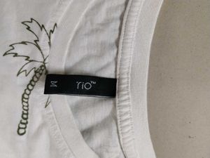 White Palm Tree Print T-Shirt