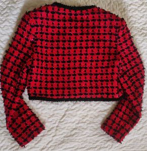 Plaid tweed cropped jacket🌹