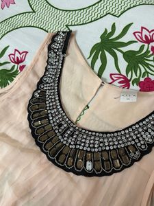 Sheer Beaded Neckline Top