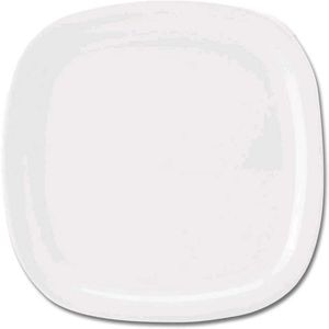 Set of  6 White milamin Square Dinner Plates