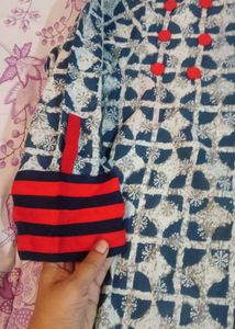 Stylish Printed 2pc Kurta with Tassels