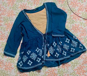 Blue boho short kurti