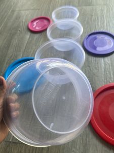 Set of Clear Plastic Food Storage Containers