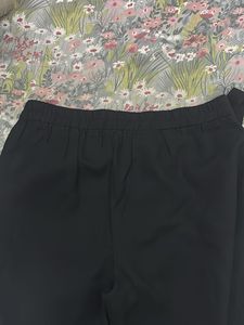 Black Pleated Wide Leg Trousers