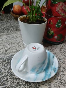 01 Cup &amp; Saucer Set HomeCentre 210 Ml_Teal Ceramic
