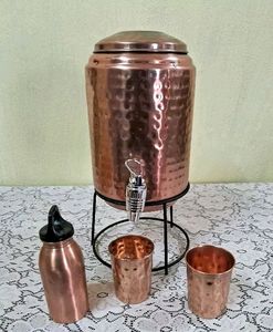 💥Copper Water Matka + 2 Glass+1 Bottle+ Stand💥