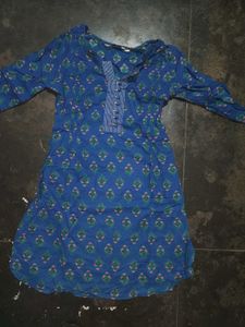💙 Beautiful Blue Printed Kurta – Worn Only Twice!