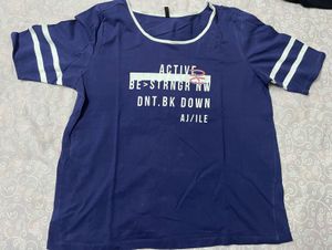 Navy Blue Graphic Print T-Shirt