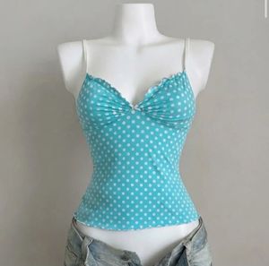 Cute Blue Polka Dot Cami Top