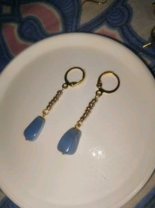 handcrafted Elegant Blue Stone Dangle Earrings