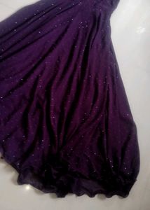 Elegant Purple Sequined Gown