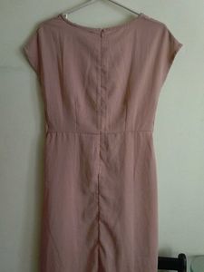 Peach Twist Front Midi Dress