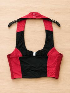 Black &amp; Red colour block cargo Co-ord Set