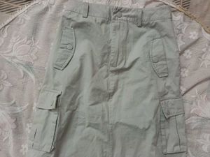 Khaki Cargo Skirt