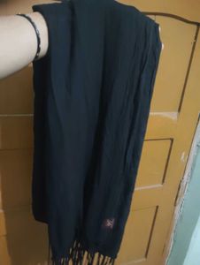 Elegant Black Scarf with Tassels