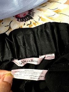 imported Black Satin High-Waisted Shorts