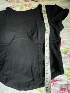 Black Square Neck Crop Top