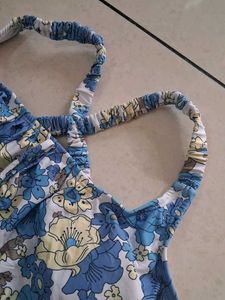M Blue Floral Bikini Set