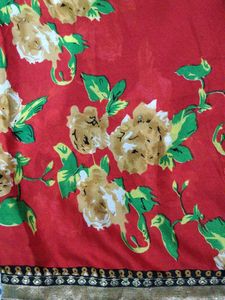 Vibrant Floral Print Saree