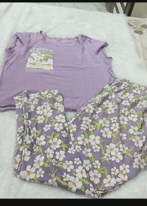 Cozy Purple Floral Pajama Set