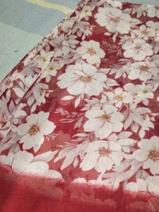 Maroon Floral Print Saree