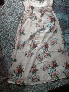 Floral Maxi Dress with Belt
