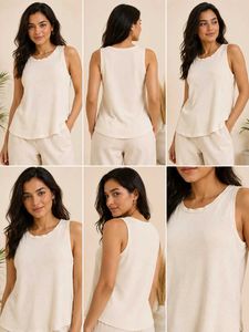 🔥 BUY 1, GET 1 FREE🔥Cream Sleeveless Tank Top