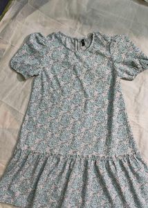Light Blue Floral Print Dress