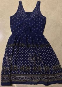 Blue Printed Summer Dress