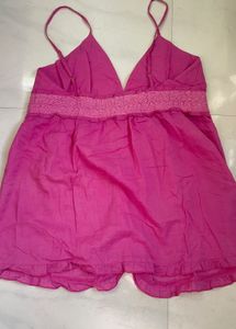 Chic Pink Button-Up Cami Top