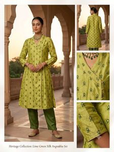 Green Printed Kurta with Palazzo Set