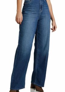 Wide Leg Blue Jeans