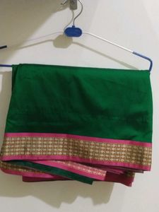 Emerald Green Saree with Pink printed Bord