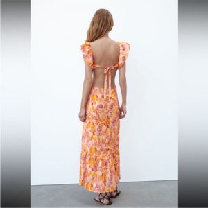 Zara Limited Edition floral Cutout Maxi Dress