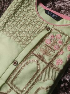Embellished Pastel Green Kurta