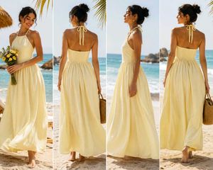Elegant Yellow Maxi Dress