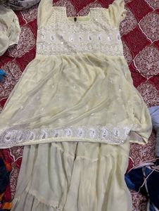 pemplum kurti top with sharara
