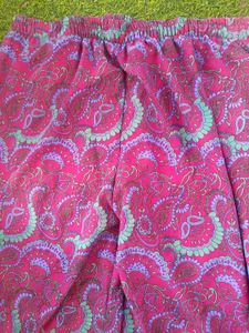Georgette Floral Print Satin Plazzo L Or XL