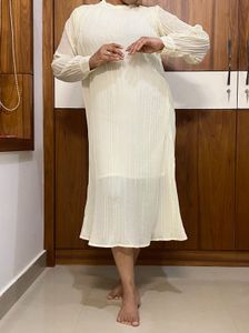 Cream midi dress|Price ⬇️ by 159‼️