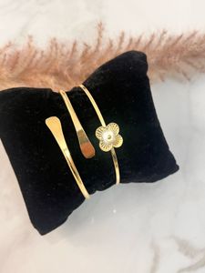 Gold Tone Floral Cuff Bracelet