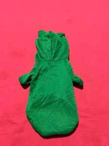 Green Frog Hoodie for Small Dog