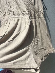 Women's Beige Sleeveless Jumpsuit